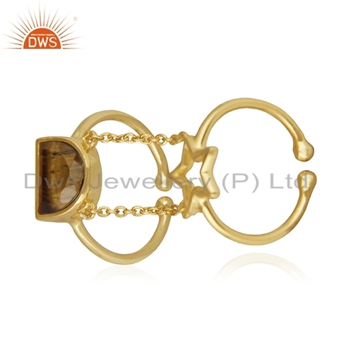 Gemstone Gold Plated Charm Finger Ring Size: Us Size 4 To 10