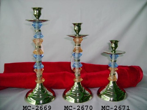 CANDLE STAND - Brass, Varying Height and Base Diameter, Gold | Polished Finish, Elegant Design, Durable Material
