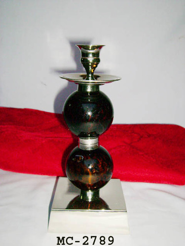 CANDLE STAND - Brass & Glass, 12 Inches, Silver | Elegant Design, Durable Material, Stylish Decor