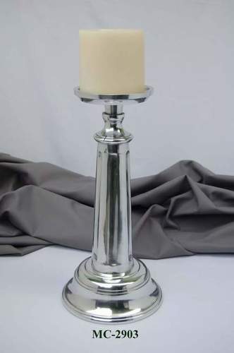 CANDLE STAND - Aluminum, 12 Inch Height, Silver | Elegant Design, Durable, Easy to Clean