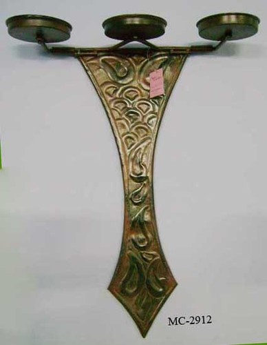 Candle Stand - Metal, 18x10 Inches, Gold | Ornate Design, Wall Mount, Tea Light Holder