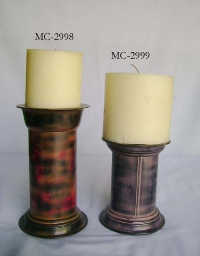 CANDLE STAND - Metal 12x6 Inches, Antique Finish, Elegant Durable Design
