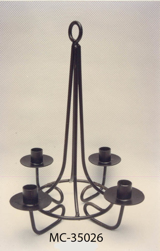 CANDLE STAND - Wrought Iron, 12x12x15 Inches, Black | Elegant Design, Four Holders, Easy Assembly