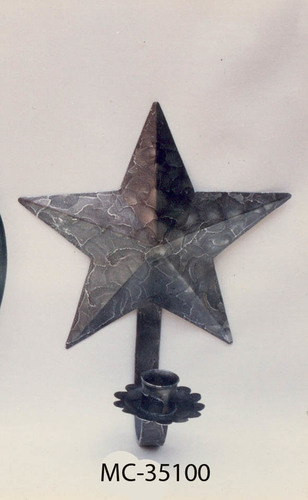 CANDLE STAND - Metal, 12x12 Inches, Black, Star Shaped | Elegant Design, Wall Mountable, Durable