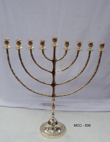 CANDLE STAND - Brass, 24 Inches, Gold Finish | Elegant Design, Durable, 9 Branches, Stable Base