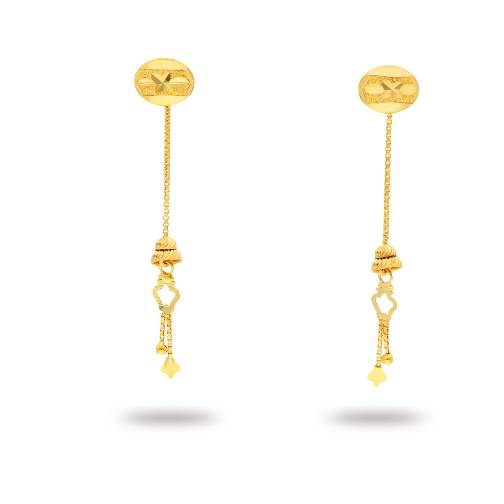Rajkot Fancy Tops - 18k Yellow Gold Women's Earrings | Fashion & Costume Jewelry for Anniversary, Gifts, Parties, Weddings, Weighing 2.090 Grams