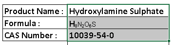 Hydroxylamine Sulphate - Crystalline Chemical HâNâOâS, CAS 10039-54-0 | Water Soluble, 99% Purity, Chemical Intermediate