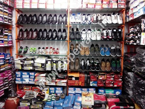 Display Shoe Rack - Wooden and Metal 9.5x5x6.5 Inch Brown Color Heavy-Duty Design for Shop Use