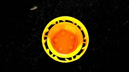 Bottle Caps - Plastic 28mm Diameter Yellow, Glossy Finish, Standard Thread, Recyclable Durable Design