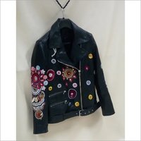 Any Designer Leather Hand Embroidered Jacket