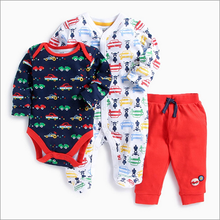 Vehicle Print Onesies With Footies And Bottom Set