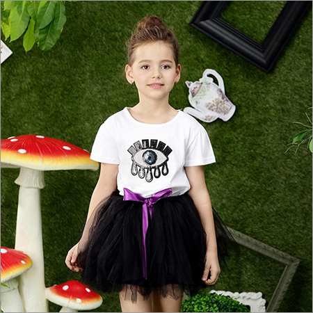 Adorable Sequined Eye Embellished Tutu Set