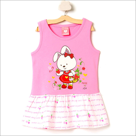 Bunny Print Pink Casual Dress