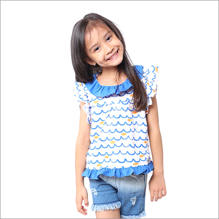 Cute Blue Art Print Top