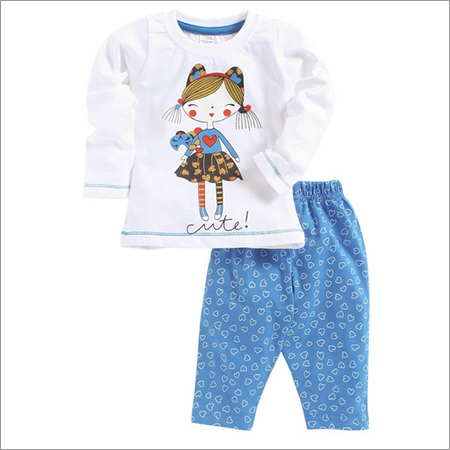 Cute Girl Printed T-Shirt & Pant Set