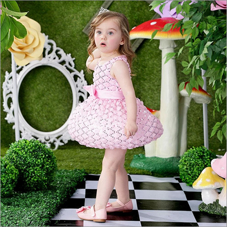 Elegant Sequined Ballon Style Party Dress - Light Pink