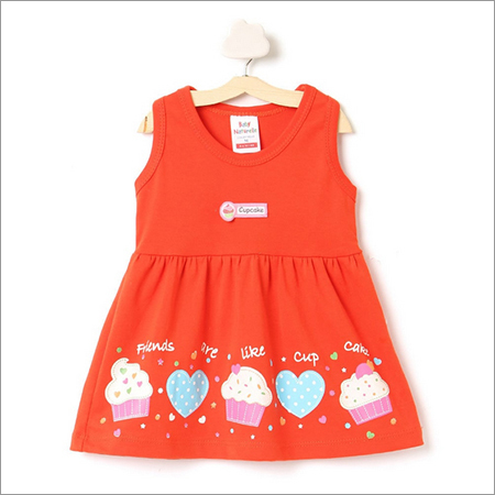 Sleeveless Red Casual Dress - Cotton, Multiple Sizes, Red | Stylish, Comfortable, Soft Fabric, Skin-Friendly, Trendy, Durable, Cute Cupcake Pattern, Knee Length, Summer Wear
