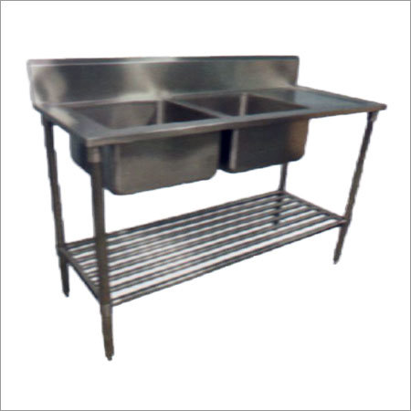 Stainless Steel Two Sink Unit