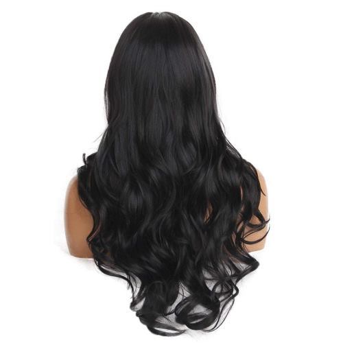 Natural Human Hair Wig - Remy Brazilian Full Lace Wavy Style Length 24-28 Inches Natural Color