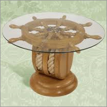 Wooden Antique Glass Table