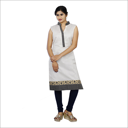 White Ladies Polyester Kurtis
