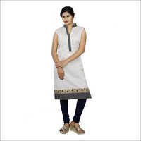 White Ladies Polyester Kurtis