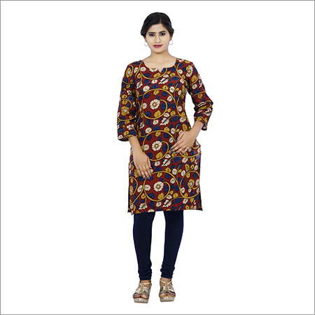 Ladies Flower Print Kurtis Decoration Material: Paint