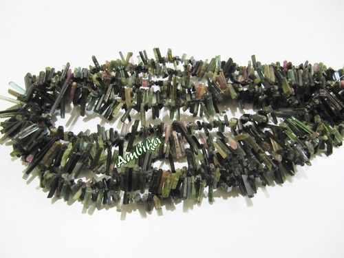 AAA Quality Natural Multi Tourmaline pencil shape Bead