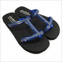 ladies blue flip flops