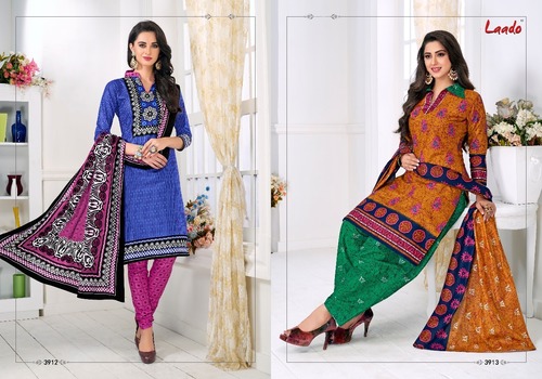 COTTON PRINTED FANCY UNSTITCHED SALWAR KAMEEZ