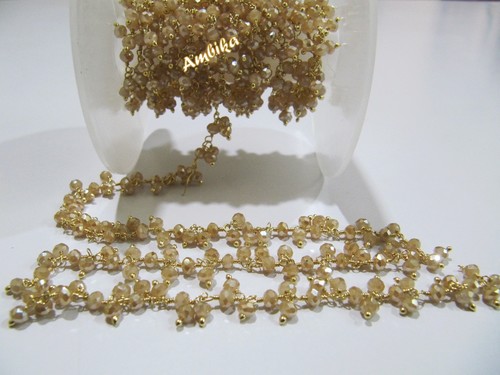 Gold Beaded Stone Chain