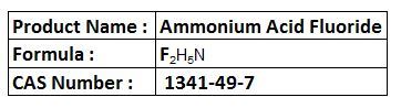Ammonium Acid Fluoride - Colorless Salt Formula FâHâN | Glass Etching Chemical Intermediate High Purity