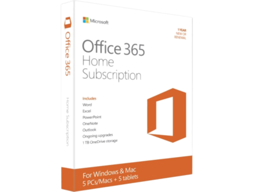Microsoft Office 365 Home - box pack (1 year) - 5 phones, 5 PCs/MACs, 5 tablets