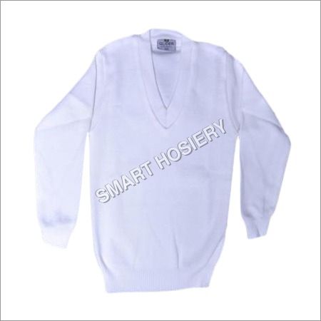 V-neck White Pullover