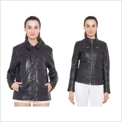 Leather Jackets - Leather, Lightweight, Black, Women's Size, Fully Lined with Satin Fabric, Double Pockets, Full Sleeves | Trendy Look, Attractive Patterns, Flawless Workmanship
