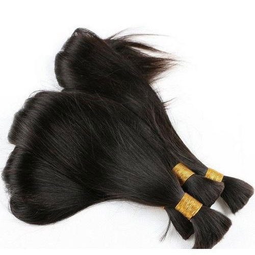 Virgin Bulk Hair - Remy Hair, 15-18 Inches Length, Natural Color | Indian Human Hair for Women