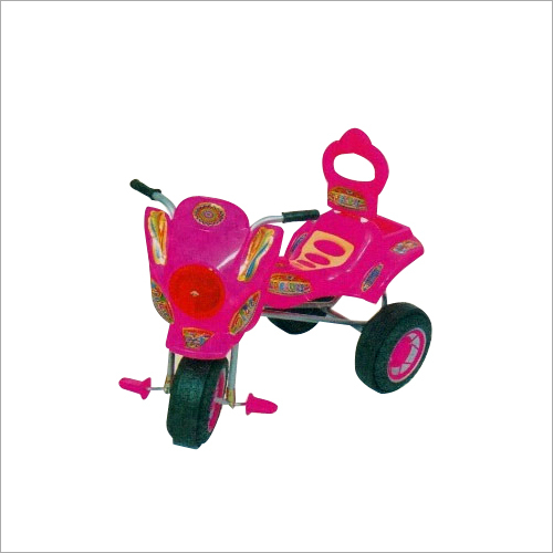 Baby Tricycle - Plastic Material, Rubber Wheels | Comfortable Padded Seat, Easy Ride, Durable Design, Cute Storage Basket, Adjustable Seat