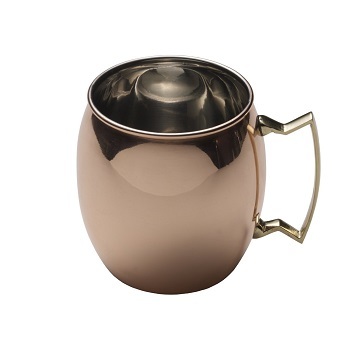 Mikasa Moscow Mule Copper Barrel Mug with Brass Handle, 16-Ounce