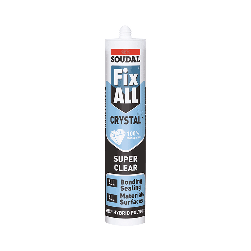 290ml Fix all Crystal - SMX Polymer, Clear, Cartridge | High Tack, Elastic, KOMO Certified Sealant