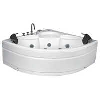 Cona Bath Tub - Acrylic, 1400x1950 Mm | Whirlpool System, Foot Operated, Underwater Light, Two Hand Rest, Hot & Cold Water, Overflow, Panels