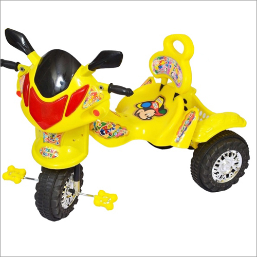 Baby Tricycle - Plastic, 35x50x70cm, Yellow | Easy Steering, Adjustable Handlebar, Removable Seat