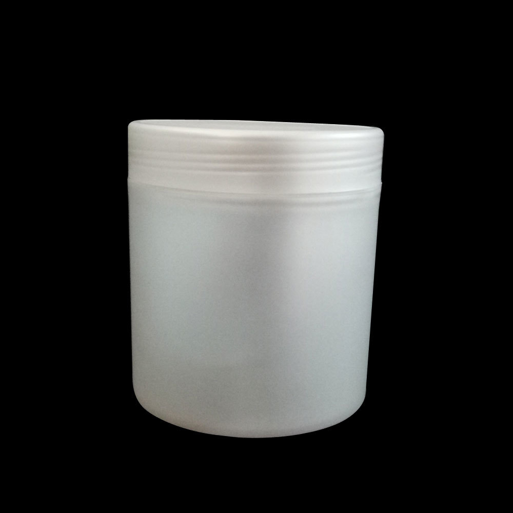 Pearl White Jar - PET 600 ml Matt Pearl White Round | Moisture Resistant Durable Screw-On Lid