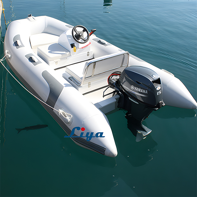 Liya 11ft/3.3m Inflatable RIB Boat - Hypalon Tubes, 3 Air Chambers, 5-Person Capacity | Safe, Durable, and Versatile for Cruising, Fishing, and Transportation
