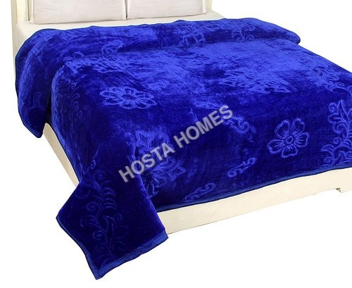Floral Embossed Soft Double Bed Mink Blanket All Weight Available