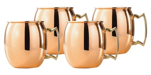 Old Dutch 16-Ounce Solid Copper Moscow Mule Mug, Set of 4