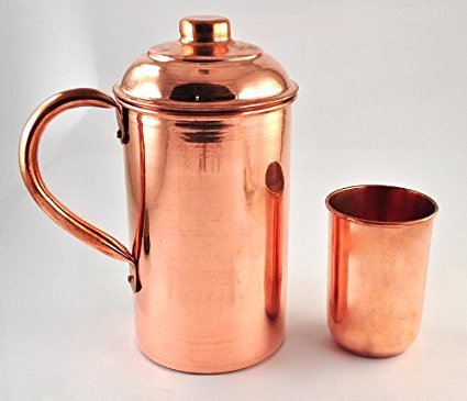 Handmade pure Copper Vessel Drink ware Pitcher and mug set for water india