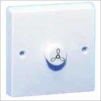 Electronic Fan Regulator - Plastic, 86mm X 86mm | White Finish, 220-240v, 6a Current Rating, 3 Speed Control