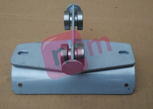C-Rail Festoon Trolley Type H - Metal, 120mm Cable Clamping, Silver Finish, Mild Steel Construction, Suitable for EOT Crane Applications