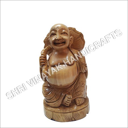 Wooden Happy Laughing Buddha statue Wooden Happy Laughing Buddha statue