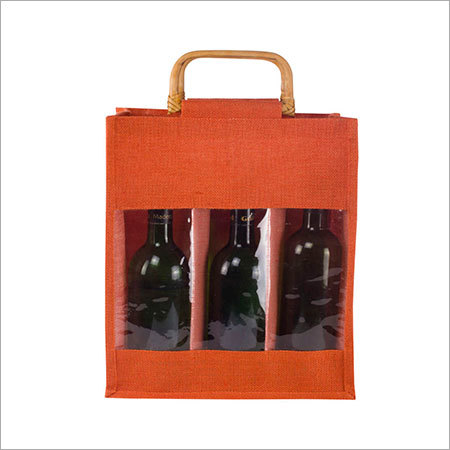 6 Bottle Coloured Jute Bag